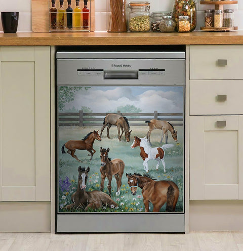 Horse Foal Decor Kitchen Dishwasher Cover
