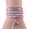 Faith Believe Hope Charm Breast Cancer Women Bracelet