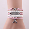 Faith Believe Hope Charm Breast Cancer Women Bracelet