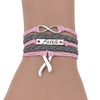 Faith Believe Hope Charm Breast Cancer Women Bracelet
