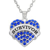 Teamer Breast Cancer Support Survivor Necklace Engraved Letter Pendant Gift Jewelry for Cancer Survivor Crystal Accessories