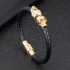Hyperbole Braided Leather Bracelets Skull Bracelets