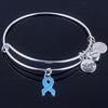 Care For Breast Cancer Pink Ribbon Bangles, Hope Love Faith Charm adjustable bracelets