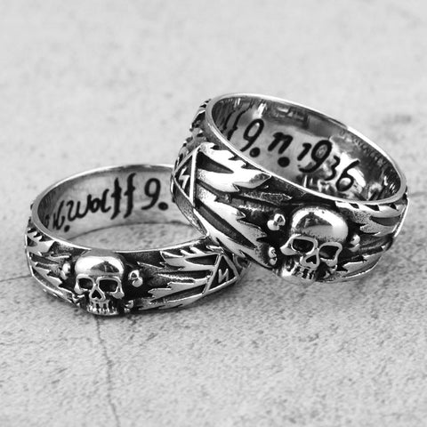 Stainless Steel Men Rings Domineering Skull Devil Punk Gothic HipHop Simple for Biker Male Boy Jewelry Creativity Gift Wholesale