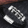 Hyperbole Braided Leather Bracelets Skull Bracelets
