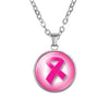 New Pink Ribbon Hope necklaces For Women Breast Cancer Awareness Pendant chains Fashion Medical Jewelry Gift
