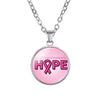 New Pink Ribbon Hope necklaces For Women Breast Cancer Awareness Pendant chains Fashion Medical Jewelry Gift