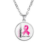 New Pink Ribbon Hope necklaces For Women Breast Cancer Awareness Pendant chains Fashion Medical Jewelry Gift