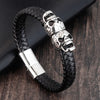 Hyperbole Braided Leather Bracelets Skull Bracelets
