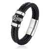 Hyperbole Braided Leather Bracelets Skull Bracelets