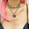 Cool Butterfly Skull Pattern Necklace For Girl