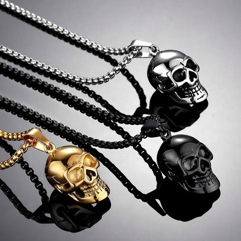 Stainless Steel Skull Chain Pendant Necklace