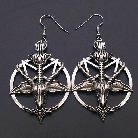 Skull Goat Head Pendant Earrings