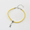 Set 50pcs Hope Breast Cancer Awareness Ribbon Charm Pendant Leather Rope Charm Bracelet Fit for European Bracelet Handmade Craft DIY