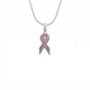 Skyrim Shining Colorful Crystal Ribbon Awareness Pendant Necklaces Breast Cancer Charm Jewelry Necklace Women/Girl Best Gift