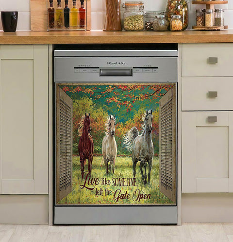 Horse The Gate Open 2 Decor Kitchen Dishwasher Cover