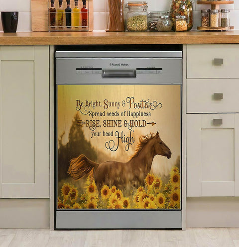 Horse Girl - Be Bright Sunny And Positive Decor Kitchen Dishwasher Cover