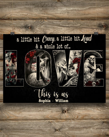 Sugar Skull Couple Whole Lot Of Love Couple Gifts Customized Canvas QA