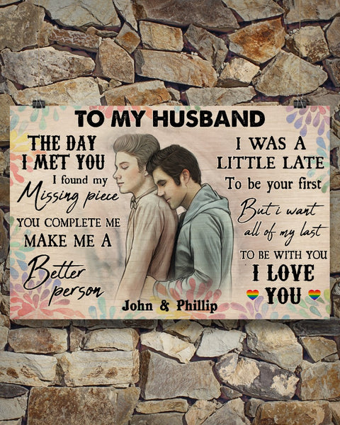 Gay Couple The Day I Met You Couple Gifts Customized Canvas QA