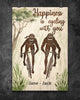 Happiness Is Cycling With You Couple Gifts Customized Canvas QA