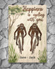 Happiness Is Cycling With You Couple Gifts Customized Canvas QA