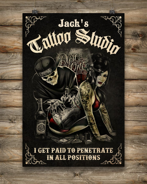 Tattoo Couple I Get Paid To Penetrate Canvas QA