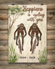 Happiness Is Cycling With You Couple Gifts Customized Canvas QA