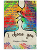 LGBT Kiss I Choose You Couple Gifts Customized Canvas QA