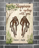 Happiness Is Cycling With You Couple Gifts Customized Canvas QA