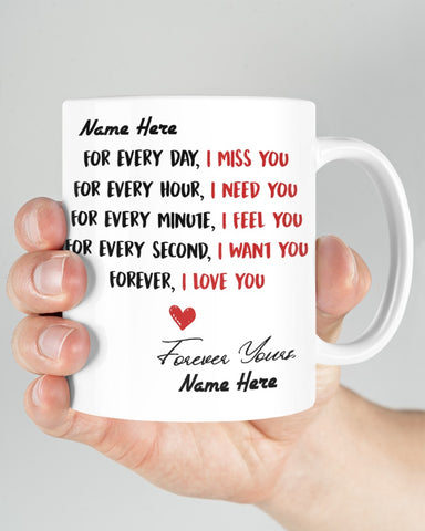For Every Day I Miss Your Couple Gifts Customized Mug QA