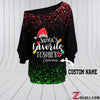Santa’s favorite teacher Chirtmas gift Custom Off shoulder shirt & Leggings Set TTM