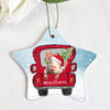 Cute Pig Christmas Ornament Farm Animal Ceramic Ornament 2 sided Christmas Tree Hanging Decor Xmas Gift HN