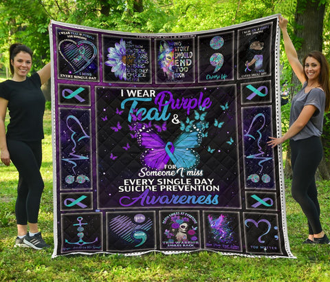 Suicide Prevention Awareness Blanket Quilt