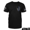 American Patriot Shirt Black Thin Blue Line Shirt Thin Blue Line Betsy Ross Flag - Tall Size