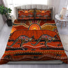 Oceania Bedding Set Aboriginal Bedding Set, Australia Kangaroo running Lizard Art Bedding Set