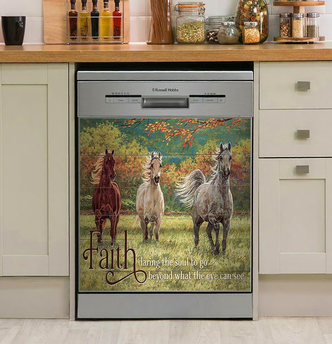 Horse - Faith Daring The Soul To Go Beyond What The Eye Can See Decor Kitchen Dishwasher Cover