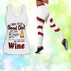 I tried a good girl  tank top & legging beer & wine