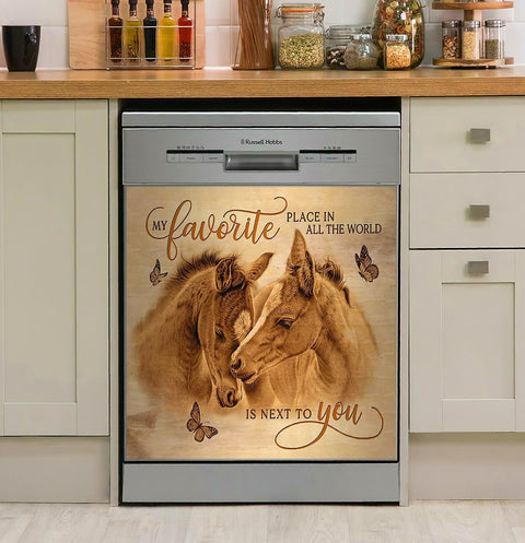 Horse Dishwasher Cover Horse  My Favorite Place In All The World Is Next To You Decor Kitchen Dishwasher Cover