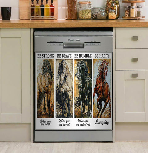 Horse Be Strong Decor Kitchen Dishwasher Cover