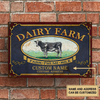 Personalized Dairy Farm Farm Fresh Milk Metal Signs