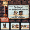 Personalized Custom Dogs Coffee Bar Proudly Serving Whatever You Brought Printed Metal Sign