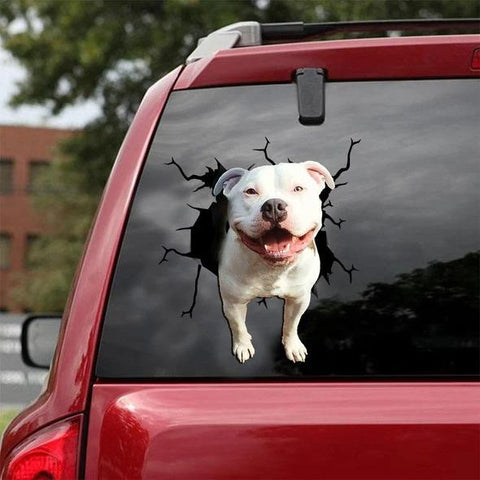 Pitbull Crack Car Sticker Dogs Lover Gift HT