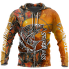 Men Hoodie Striped Bass Fishing orange camo all over printed shirts for men and women