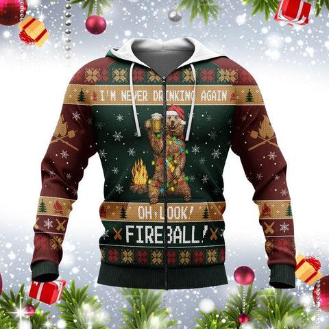 I'm Never Drinking Again Christmas Hoodie