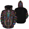 3D Camping Hoodie Neon Wolf Full Size